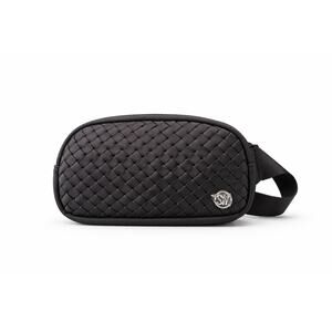 STEVE MADDEN Woven Belt Bag Black Crossbody Fanny Pack Adjustable Strap New